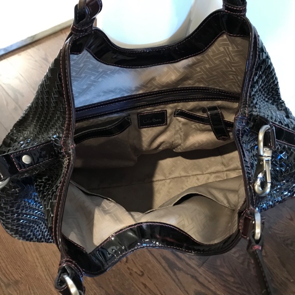 s-l400.jpg Cole Haan Woven Patent Leather Bag